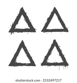 Black triangular shapes in rough distressed grunge style