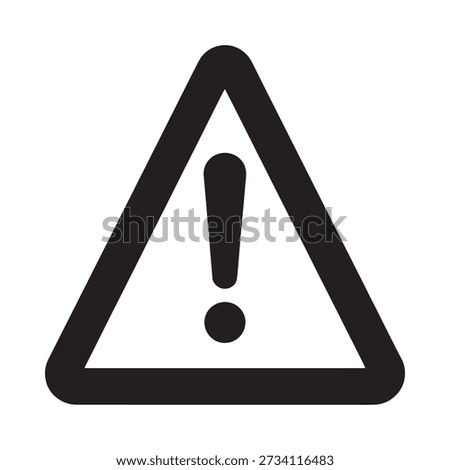 Black triangular warning sign with exclamation point a striking silhouette