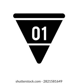 Black triangular yield sign with number 01 on white background
