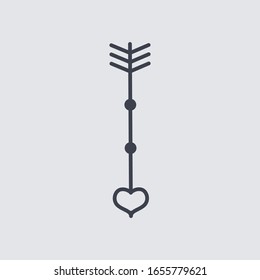 Black tribal arrow in new modern style. Chalkboard Arrows hand drawn icons set.