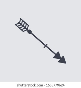 Black tribal arrow in new modern style. Chalkboard Arrows hand drawn icons set.