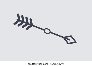 Black tribal arrow in new modern style. Chalkboard Arrows hand drawn icons set.