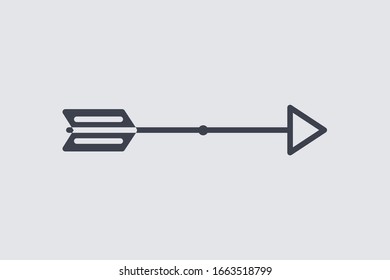 Black tribal arrow in new modern style. Chalkboard Arrows hand drawn icons set.