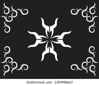 Black tribal background icon template