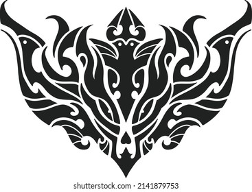 133 Tribal horned dragon heads Images, Stock Photos & Vectors ...