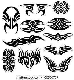 Black tribal elements. Fantasy tattoo