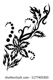 Black Tribal Flower Illustration On White Stock Vector (Royalty Free ...