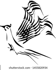 Black tribal for flying bird tattoos