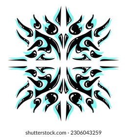Black tribal image illustration. Perfect for logos, stickers, t-shirt designs, hats
