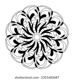 Black tribal mandala element illustration design. Perfect for tattoos, icons, background elements and wallpapers, stickers