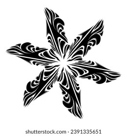 Black tribal mandala icon with shadow. Perfect for logos, icons, items, tattoos, stickers, posters, banners, clothes, hats