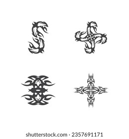 Black Tribal Tattoo Abstract Symbol Template