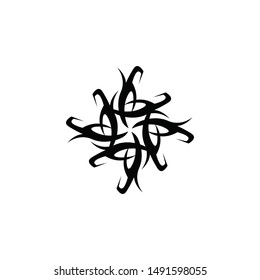 Black tribal tattoo icon and symbol template 