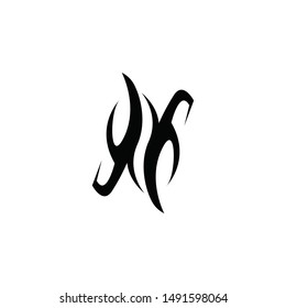Black tribal tattoo icon and symbol template 