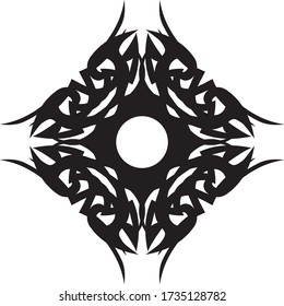 Black tribal tattoo icon and symbol template 