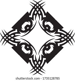 Black tribal tattoo icon and symbol template 