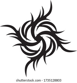 Black tribal tattoo icon and symbol template 