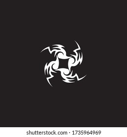 Black tribal tattoo icon and symbol template 
