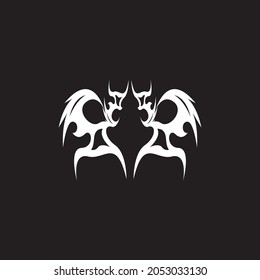 Black tribal tattoo icon and symbol vector