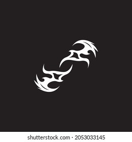 Black tribal tattoo icon and symbol vector