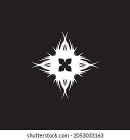 Black tribal tattoo icon and symbol vector