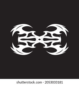 Black tribal tattoo icon and symbol vector