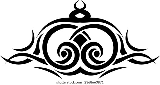 Black tribal tattoo, tattoo illustration, vector on a white background.