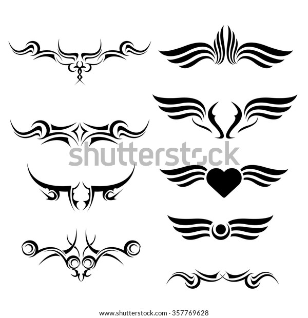 Black Tribal Tattoo Isolated On White Stock Vector (Royalty Free ...