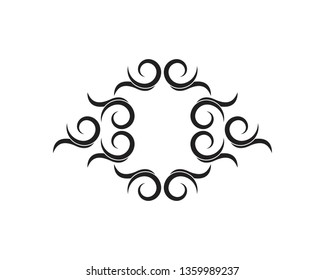 Black tribal tattoo logo template