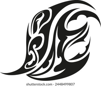 Black Tribal Tattoo Ornament Vector