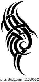Black tribal tattoo pattern on white bakground