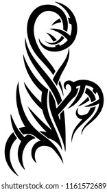 Black tribal tattoo pattern on white bakground