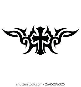 Arte vectorial de tatuaje tribal negro ilustrador