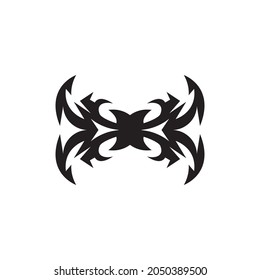 Black tribal tattoo vector template illustration