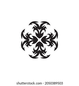 Black tribal tattoo vector template illustration