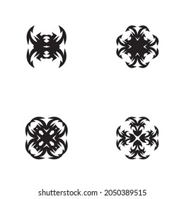 Black tribal tattoo vector template illustration