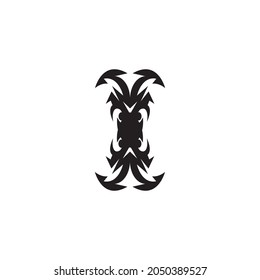 Black tribal tattoo vector template illustration
