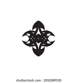 Black tribal tattoo vector template illustration