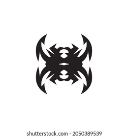 Black tribal tattoo vector template illustration