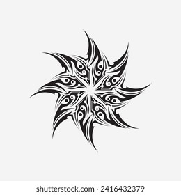 black tribal and trib vector logo design icon and sign tribal
