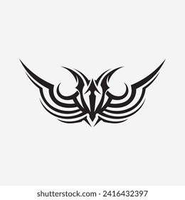 black tribal and trib vector logo design icon and sign tribal