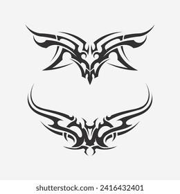 black tribal and trib vector logo design icon and sign tribal