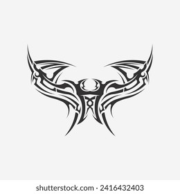 black tribal and trib vector logo design icon and sign tribal