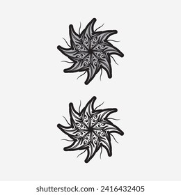 black tribal and trib vector logo design icon and sign tribal