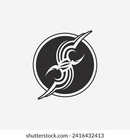 ícono de diseño del logo de la tribu negra y del vector tribal y firma tribal