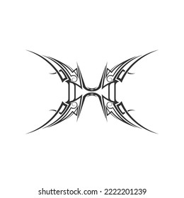 ícono de diseño del logo del vector tribal negro y tribal de señas