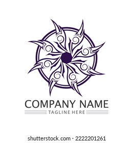 ícono de diseño del logo del vector tribal negro y tribal de señas