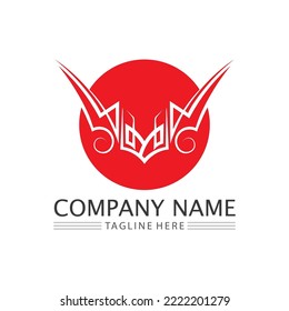 black tribal vector logo design icon and sign tribal