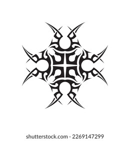 ícono de diseño del logo del vector tribal negro y tribal de señas