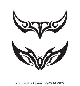 black tribal vector logo design icon and sign tribal